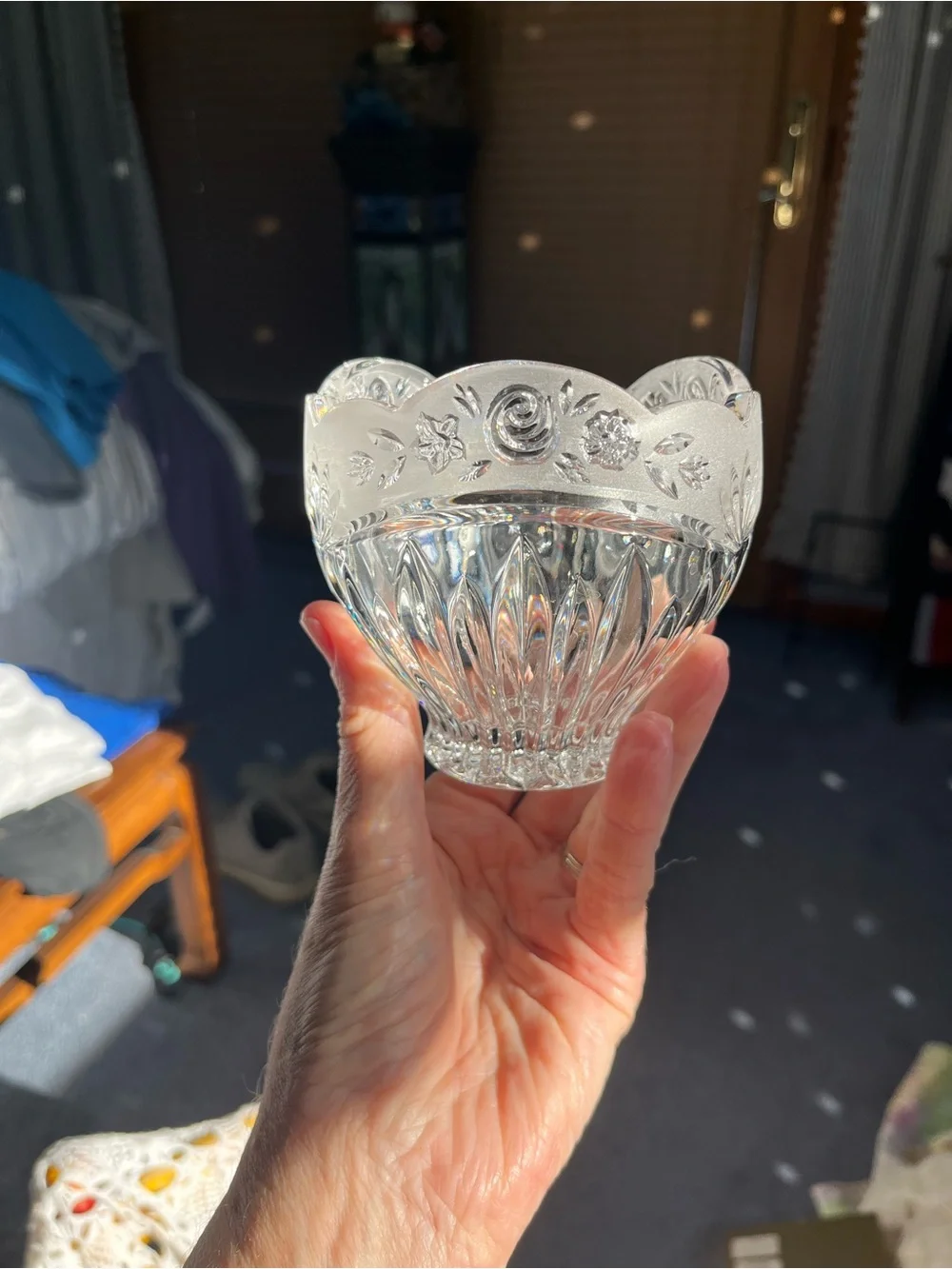Oneida Crystal Bowl: Southern Garden Pattern